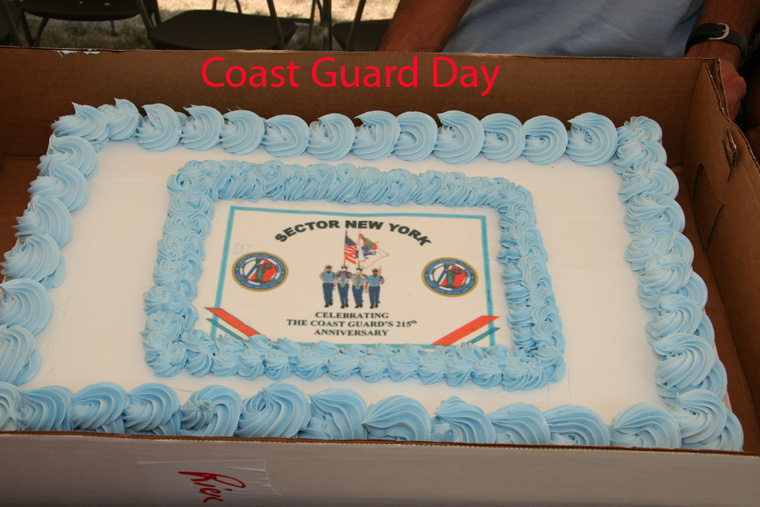 A Photo of the US Coast Guard Logo on a Cake.